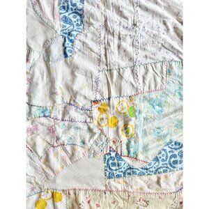 Vintage Handmade Patchwork. 60" x 43" Kid's Quilted Throw Blanket